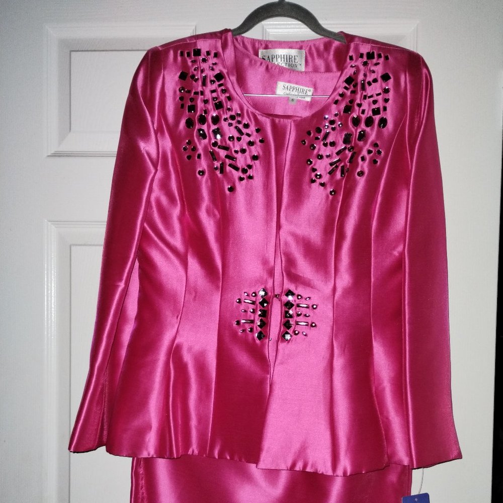 Sapphire Collection by Lily & Taylor     Size 6   Hot Pink three-piece suit